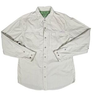 ExOfficio BugsAway Shirt Mens Large Green Grid Long Sleeve Insect Shield Nylon